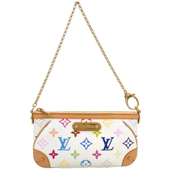 Louis Vuitton White Multicolor Pochette Milla MM Handbag - Picture 1 of 7
